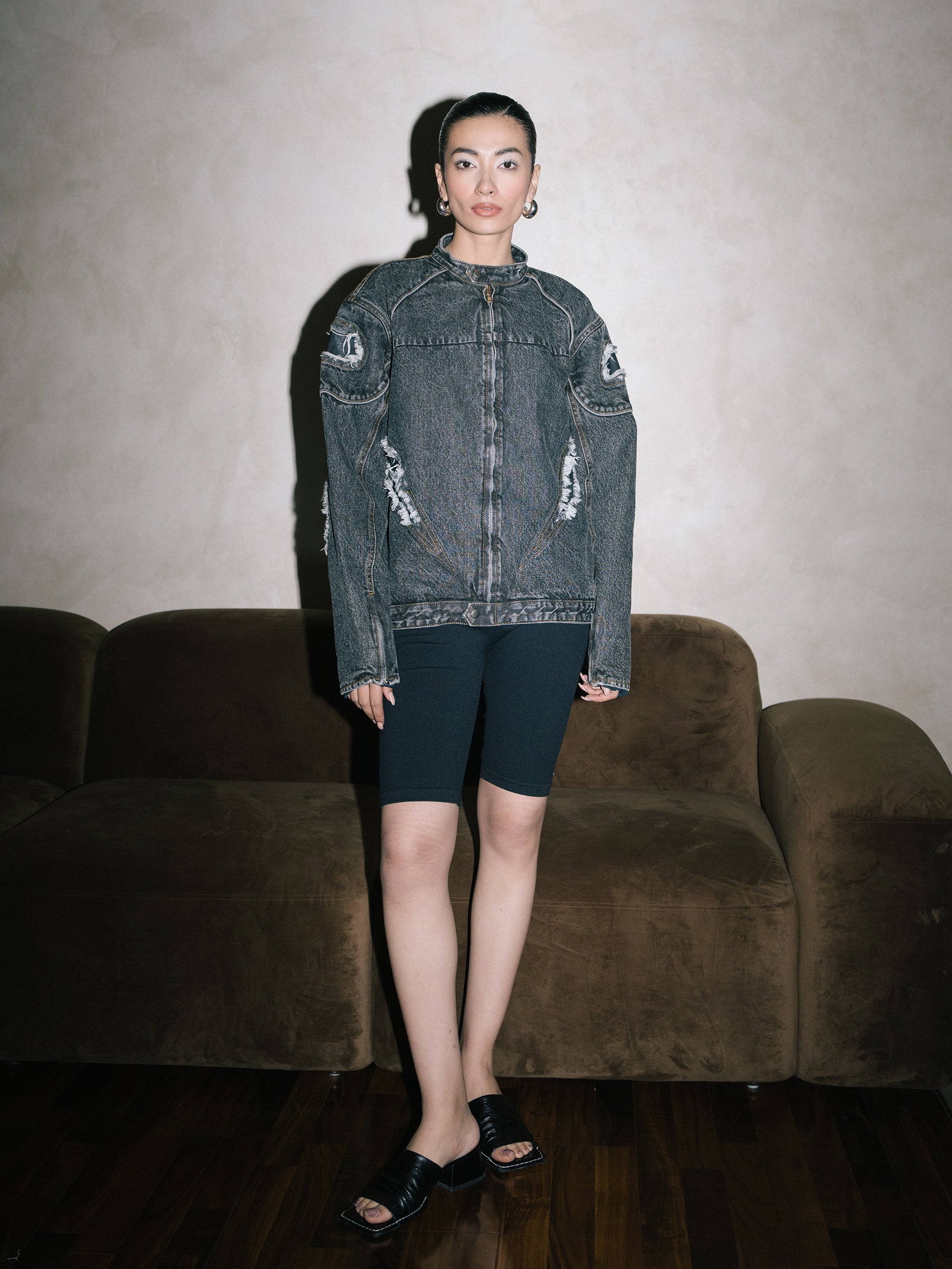 DENIM BIKER JACKET – CYANIDE