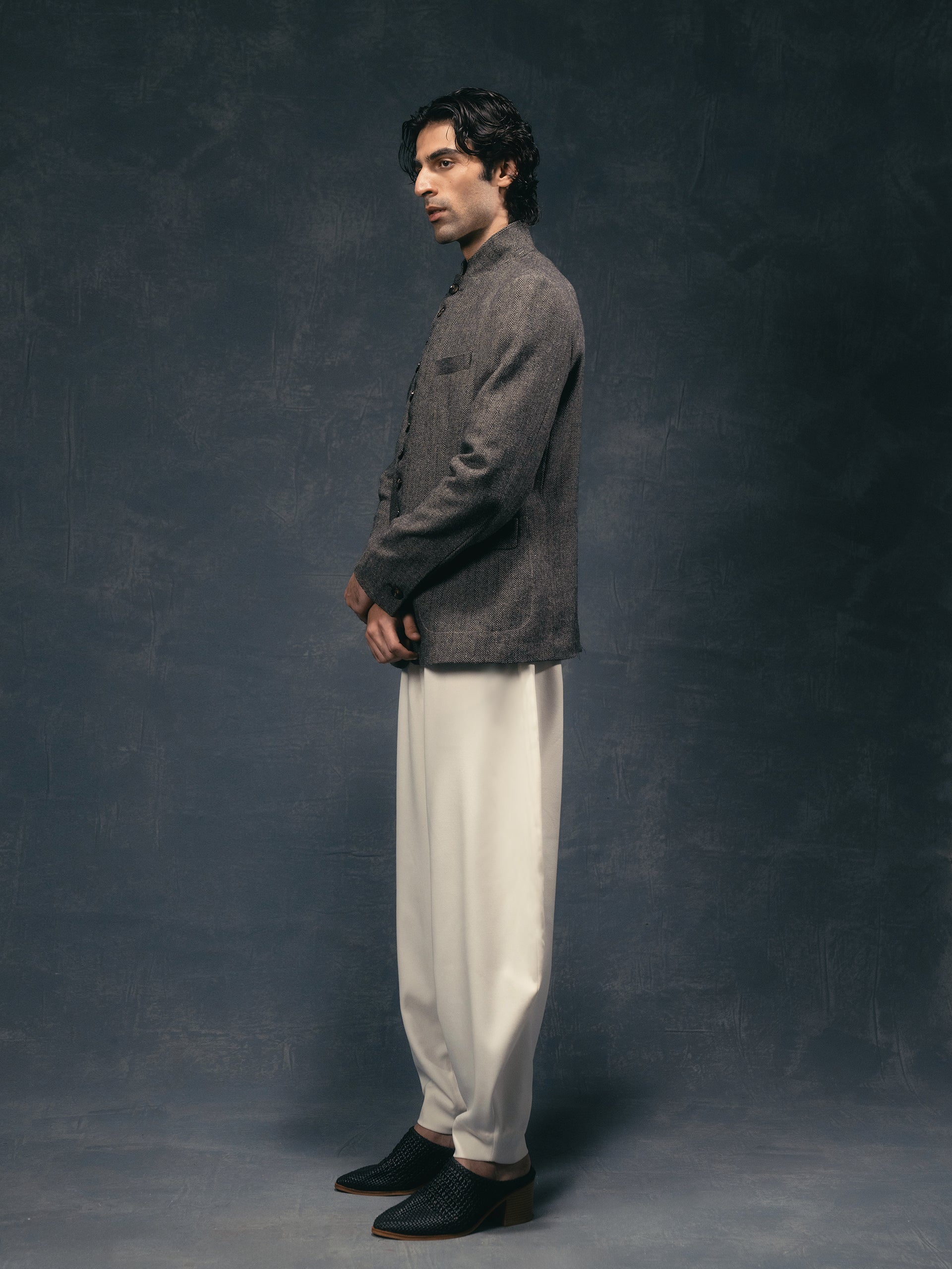 Herringbone Wool Blazer