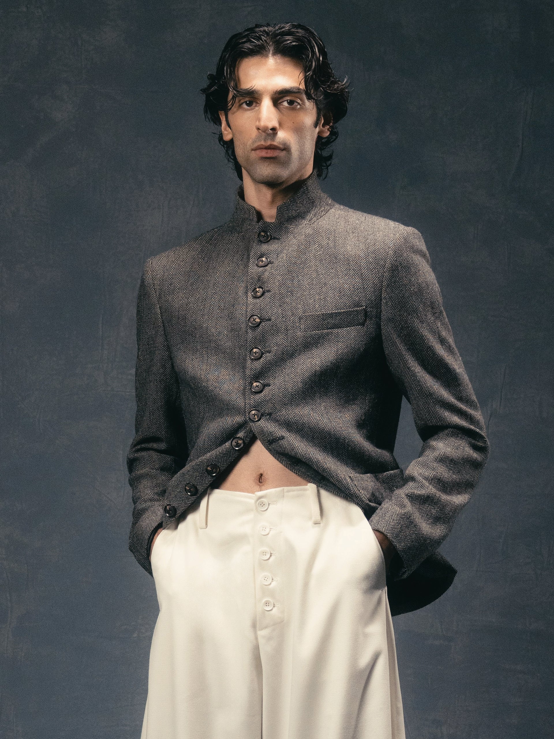 Herringbone Wool Blazer