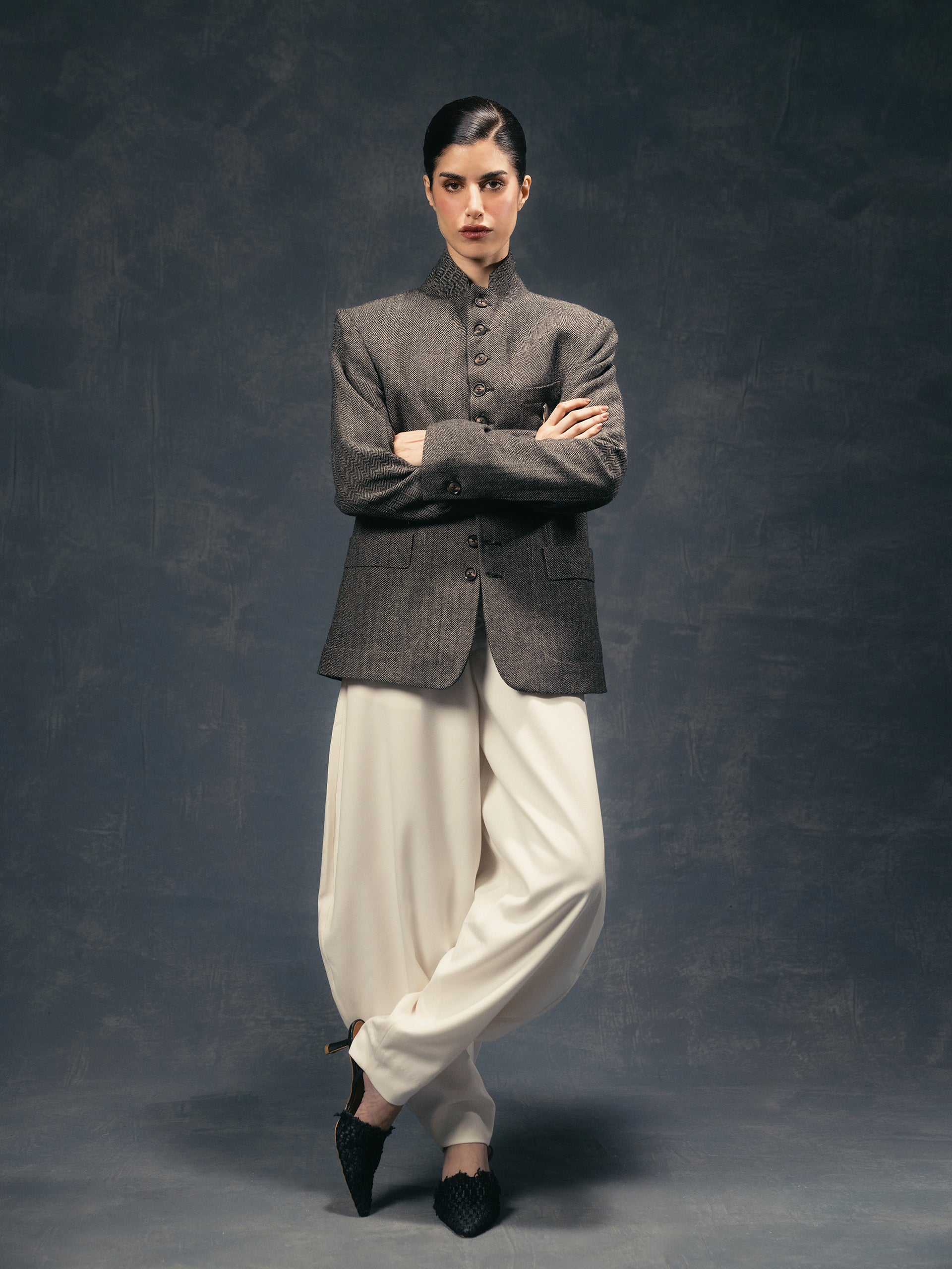 Herringbone Wool Blazer